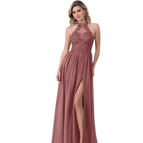 Azazie | Dresses | Azazie Prue Bridesmaid Dress Desert Rose Color | Poshmark